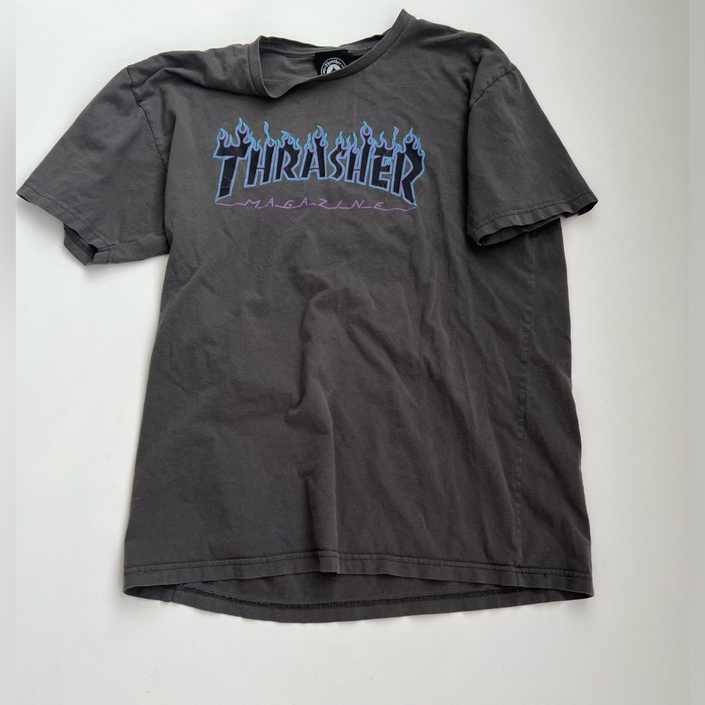 Vintage Thrasher magazine T-shirt in grey cotton.